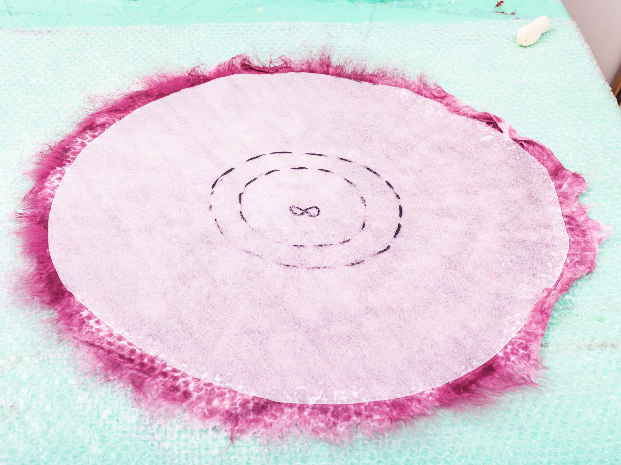 Small stitched motif on hoop